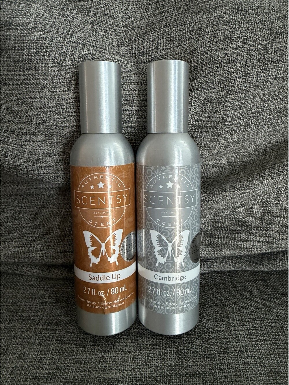 New Scentsy Lot of 2 Room Spray  2.7 Fl Oz Each Saddle Up & Cambridge